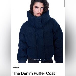 NWT Viavia - The Denim Puffer Coat / Jacket
